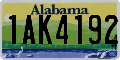 AL license plate 1AK4192