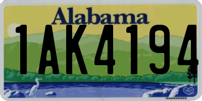 AL license plate 1AK4194