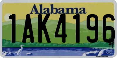 AL license plate 1AK4196