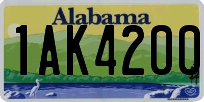 AL license plate 1AK4200