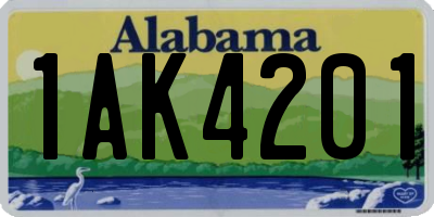 AL license plate 1AK4201