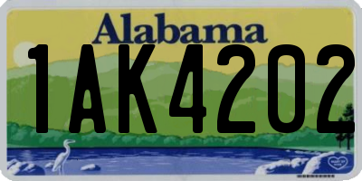 AL license plate 1AK4202