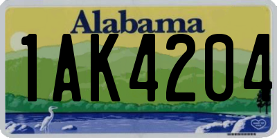 AL license plate 1AK4204
