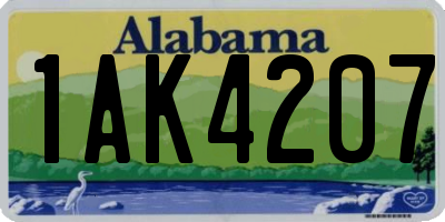 AL license plate 1AK4207