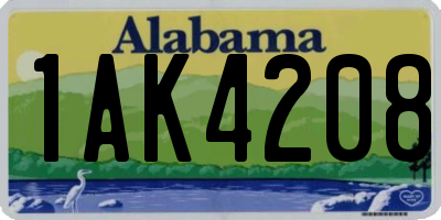 AL license plate 1AK4208