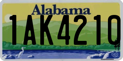 AL license plate 1AK4210