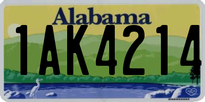 AL license plate 1AK4214