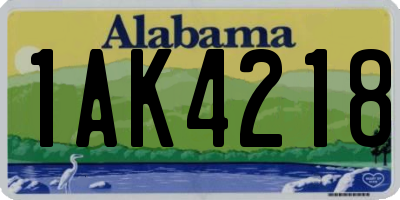 AL license plate 1AK4218