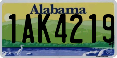 AL license plate 1AK4219