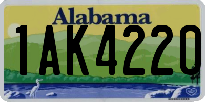 AL license plate 1AK4220