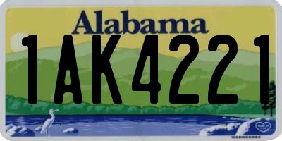 AL license plate 1AK4221