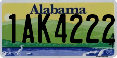 AL license plate 1AK4222