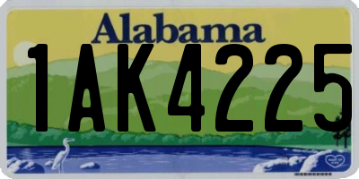 AL license plate 1AK4225