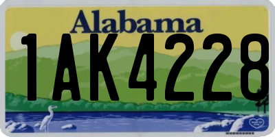 AL license plate 1AK4228