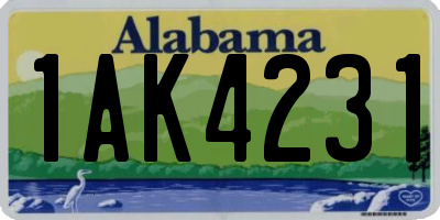 AL license plate 1AK4231