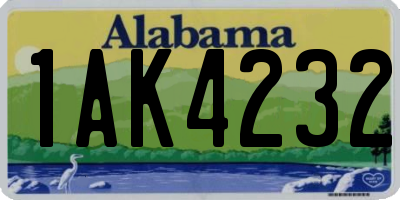 AL license plate 1AK4232