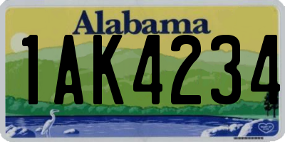 AL license plate 1AK4234