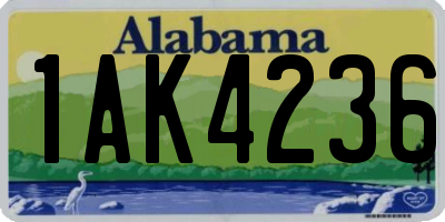 AL license plate 1AK4236