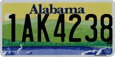 AL license plate 1AK4238