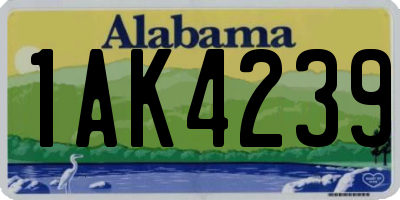 AL license plate 1AK4239