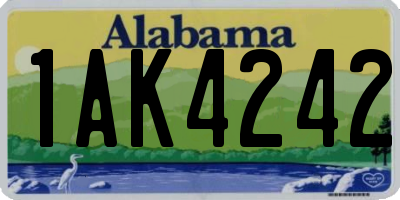 AL license plate 1AK4242