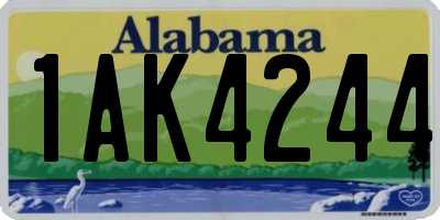 AL license plate 1AK4244