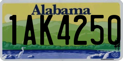 AL license plate 1AK4250