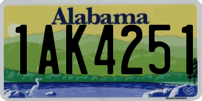 AL license plate 1AK4251