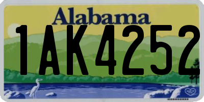 AL license plate 1AK4252