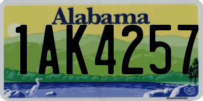 AL license plate 1AK4257