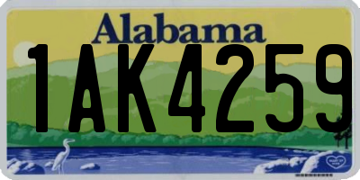AL license plate 1AK4259