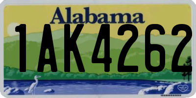 AL license plate 1AK4262