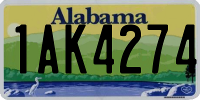 AL license plate 1AK4274