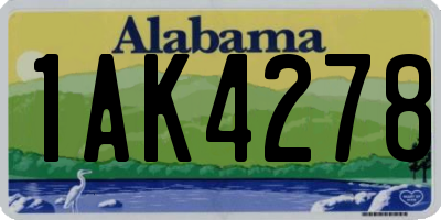 AL license plate 1AK4278
