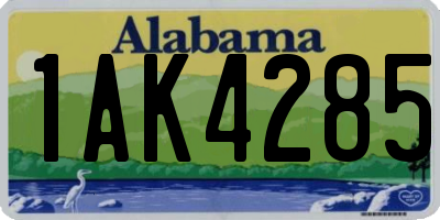 AL license plate 1AK4285