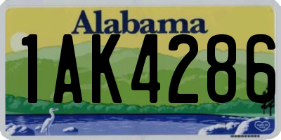 AL license plate 1AK4286