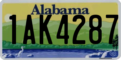 AL license plate 1AK4287