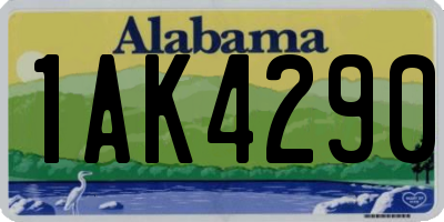 AL license plate 1AK4290