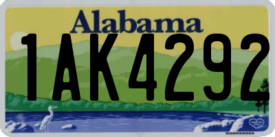 AL license plate 1AK4292