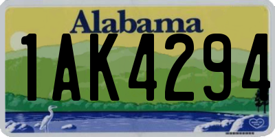 AL license plate 1AK4294