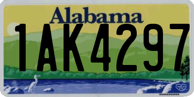 AL license plate 1AK4297
