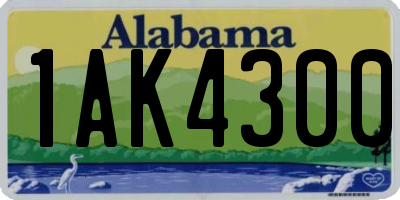 AL license plate 1AK4300