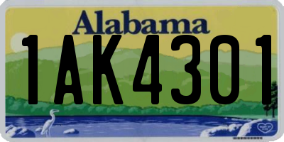 AL license plate 1AK4301