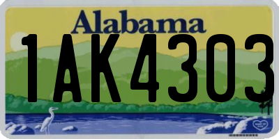 AL license plate 1AK4303
