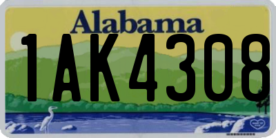 AL license plate 1AK4308