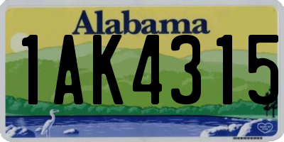AL license plate 1AK4315