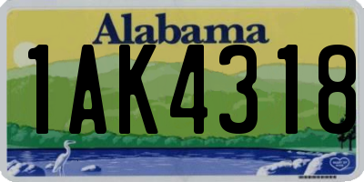 AL license plate 1AK4318
