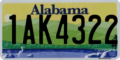 AL license plate 1AK4322