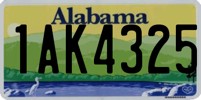 AL license plate 1AK4325