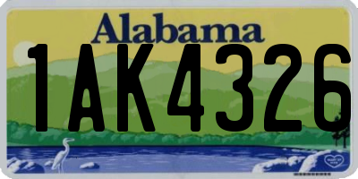 AL license plate 1AK4326